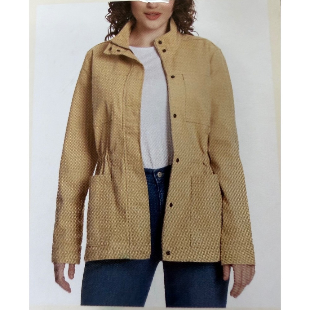Vintage America Women XL Tan Canvas Anorak Utility Jacket CDVAB1392-TAN